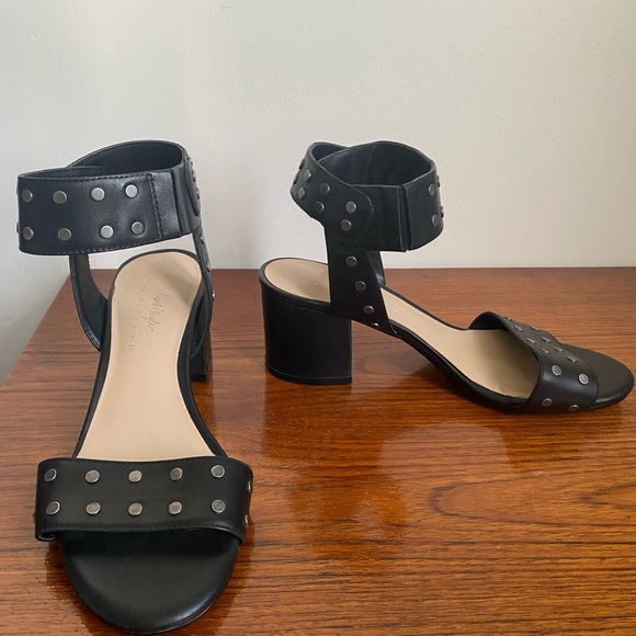 Black Lord and Taylor Studded Ankle Heel Sandals - Picture 2 of 11
